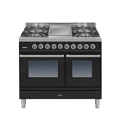 ILVE PDW100FE3 Roma Dual Fuel Freestanding Range Cooker Gloss Black